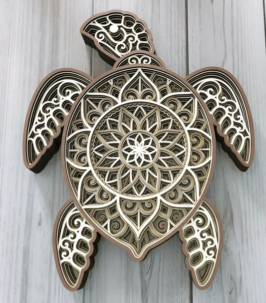 3D Multi-layered Wooden Art-Sea Turtle